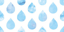 Watercolor Water Drops Background. Seamless Pattern.Vector. 水彩水滴パターン	