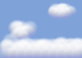 Wall Mural - Realistic white cloud vectors on blue sky background, Fluffy cubes like white cotton wool ep23