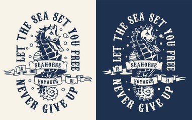 Wall Mural - vintage monochrome marine print