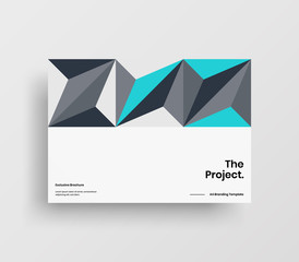 Creative business presentation vector A4 horizontal orientation front page mock up. Modern corporate report cover abstract geometric illustration design layout. Company identity brochure template.