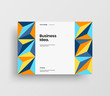 © kitka - Creative business presentation vector A4 horizontal orientation front page mock up. Modern corporate report cover abstract geometric illustration design layout. Company identity brochure template.
