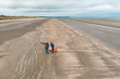 drone family portrait on beach