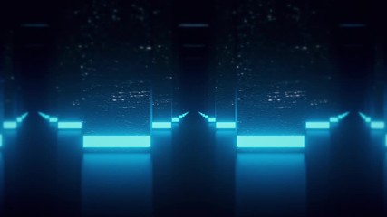 Wall Mural - blue futuristic scifi columns 3d render animation