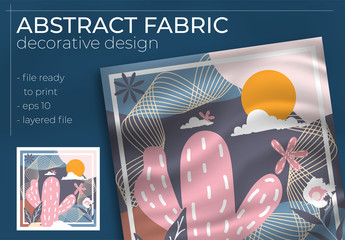 Wall Mural - Abstract Fabric Decorative Design with Realistic Mock up for Printing Production. Hijab , Scarf , Pillow , etc.