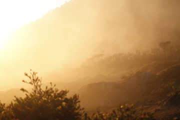 sunset in mountains