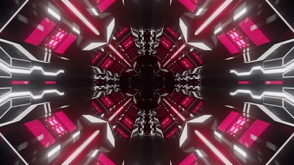 Wall Mural - pink futuristic scifi tunnel 3d render animation