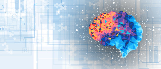 Wall Mural - Abstract human brain. Artificial intelligence technology. Science background