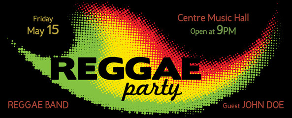 Aufkleber - Template for Reggae Party flyer. Vector. CMYK colors