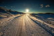 Snowy road in Rhodope mountain, Bulgaria