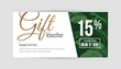 Gift voucher template with tropical plant leaves. Summer, spa, resort concept. Vector illustration