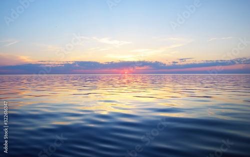Fotografía Colorful sunset sky above the Baltic sea, Latvia