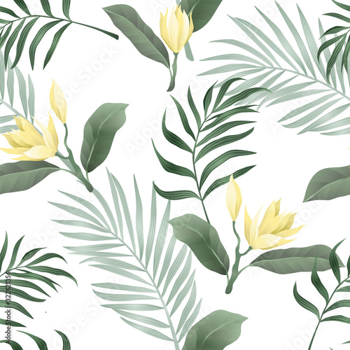 Tropical seamless pattern. Modern abstract design for paper, cover, fabric, i...