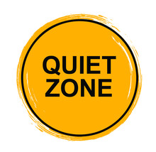 Yellow Quiet Zone Sign. Vector Icon