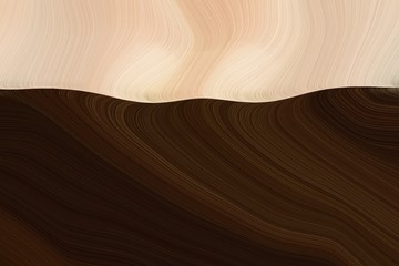 Poster - artistic wave lines and fluid colors style with modern soft curvy waves background design with very dark red, wheat and brown color