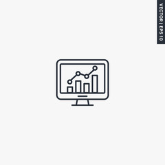Poster - Online statistics, linear style sign for mobile concept and web design