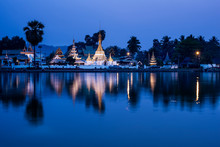 Wat Jong Klang And Wat Jong Kham Temples, Mae Hong Son, Thailand.