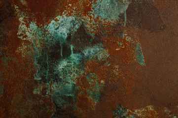 Poster - The surface of the old rusty metal with the effect of old paint and scuff