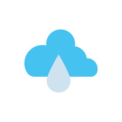 Poster - clouds rainy with drop flat style