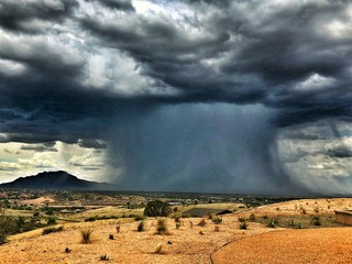 storm clouds over the mountains