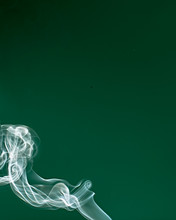 Smoke Against Green Background