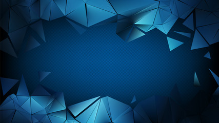 Wall Mural - Blue 3D polygonal pattern. Abstract geometric background. Vector illustration