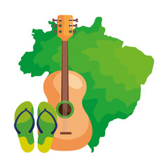 drum and flip flops with map of brazil