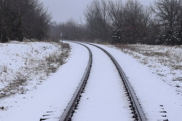 Sticker - Snowy Train Tracks