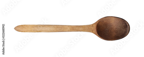 Fotografía Old wooden spoon isolated on white background
