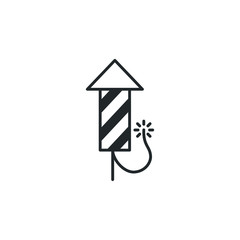 Leinwandbilder - Fireworks rocket icon template color editable. Fireworks rocket vector sign isolated on white background illustration for graphic and web design.
