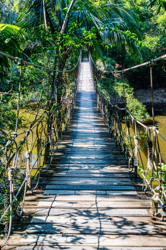 Plakat most w dżungli   drewniany-most-w-lesie