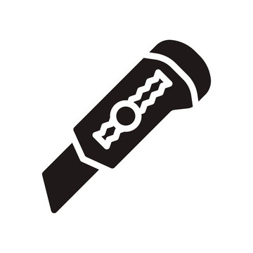 Cutter knife, stationery knife icon in trendy flat style design. Vector graphic illustration. Cutter icon for website design, logo, and ui. EPS 10.