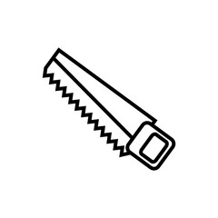 Sticker - handsaw tool construction isolated icon