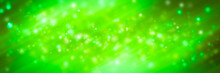 Green Bokeh Blur Background / Circle Light On Green Background.