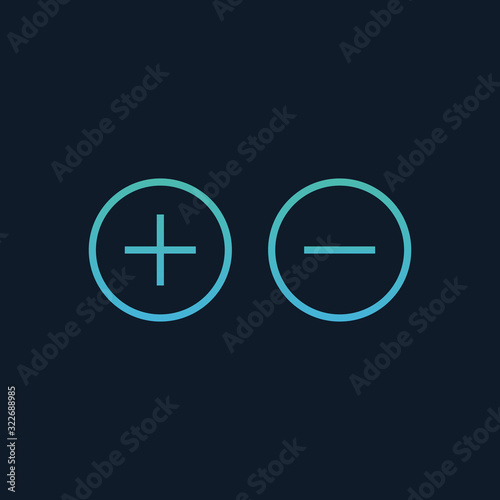 Fotografía plus minus and active passive web buttons, add or delete remove icons