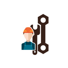 Sticker - wrench keys tools with builders detailed