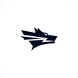 wolf character mascot thunderbolt logo