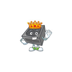 Canvas Print - A dazzling of power supply unit black color stylized of King on cartoon mascot design