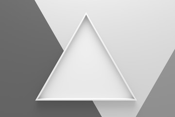 Wall Mural - abstract background of triangle shape tray. 3d rendering.
