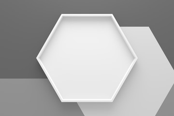 Wall Mural - abstract background of hexagon shape tray. 3d rendering.