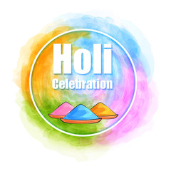 Sticker - Colorful Traditional Holi background for festival of colors of India in vector