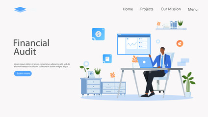 Wall Mural - Financial Audit Vector Illustration Concept , Suitable for web landing page, ui, mobile app, editorial design, flyer, banner, and other related occasion