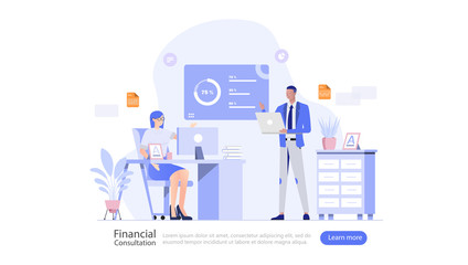 Wall Mural - Financial Consultation Vector Illustration Concept , Suitable for web landing page, ui, mobile app, editorial design, flyer, banner, and other related occasion
