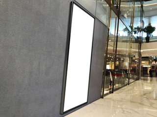 Poster - Shop Front Mock-up with Signage, Billboard for Easily Replacement With Graphic Photo Template and Copy space Placement