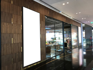 Poster - Shop Front Mock-up with Signage, Billboard for Easily Replacement With Graphic Photo Template and Copy space Placement