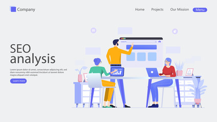 Wall Mural - Seo analysis Vector Illustration Concept , Suitable for web landing page, ui, mobile app, editorial design, flyer, banner, and other related occasion