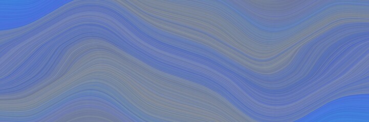 Poster - colorful horizontal header with light slate gray, royal blue and steel blue colors. fluid curved lines with dynamic flowing waves and curves