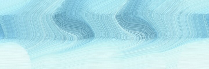 Poster - colorful designed horizontal header with light blue, powder blue and light cyan colors. fluid curved lines with dynamic flowing waves and curves