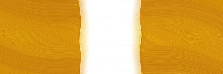 Poster - artistic horizontal header with dark golden rod, bisque and khaki colors. fluid curved lines with dynamic flowing waves and curves