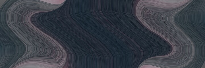 Poster - modern designed horizontal banner with very dark blue, gray gray and dim gray colors. fluid curved lines with dynamic flowing waves and curves