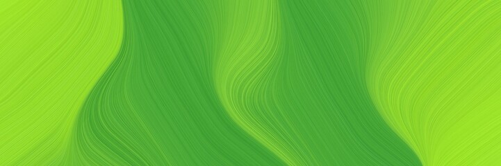 Poster - surreal banner design with moderate green, dark green and yellow green colors. fluid curved flowing waves and curves